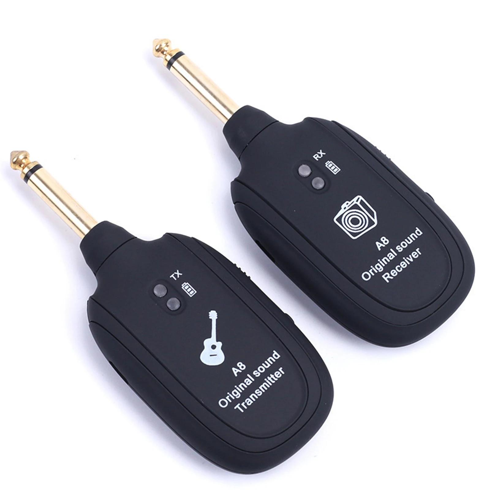A8 UHF Guitar Wireless System Transmitter Receiver Built-in Rechargeable Wireless Guitar Transmitter For Electric Guitar Bass