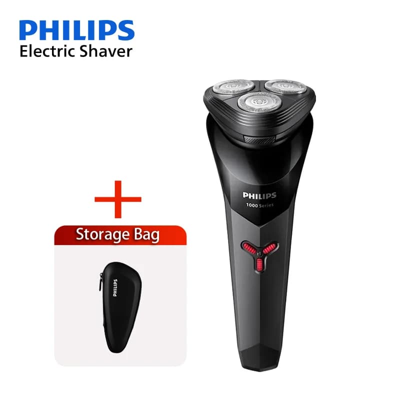 Philips Nuovo S1113 Rasoio Elettrico Da Uomo Rasatura Veloce Barba Trimmer Ricarica USB IPX7 Design ergonomico Tripla Testa Galleggiante Rasoio