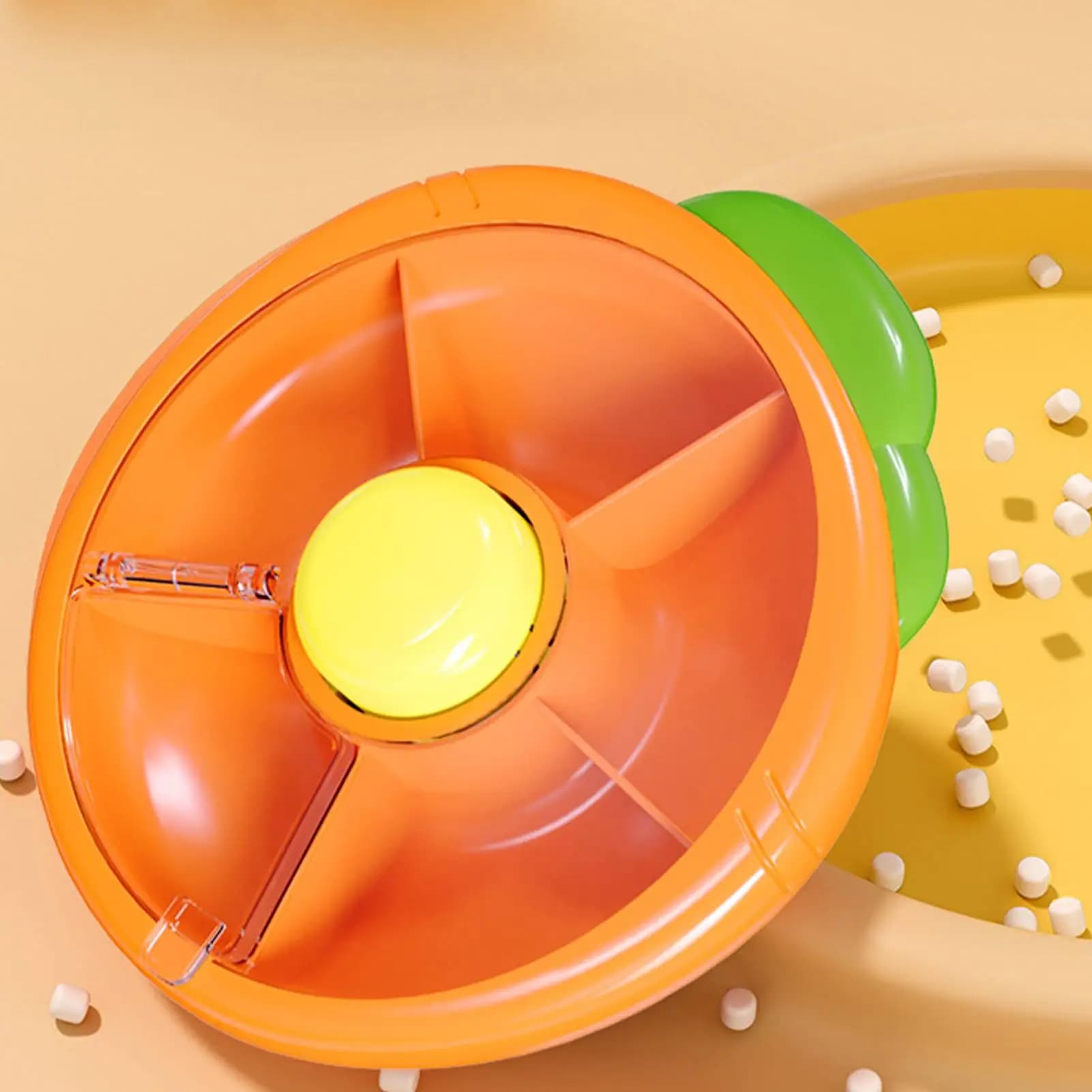 Dispenser di stoccaggio per organizer per piatti a 5 scomparti per snack piccoli per bambini, per frutta secca, noci, caramelle, cibo, festa scolastica