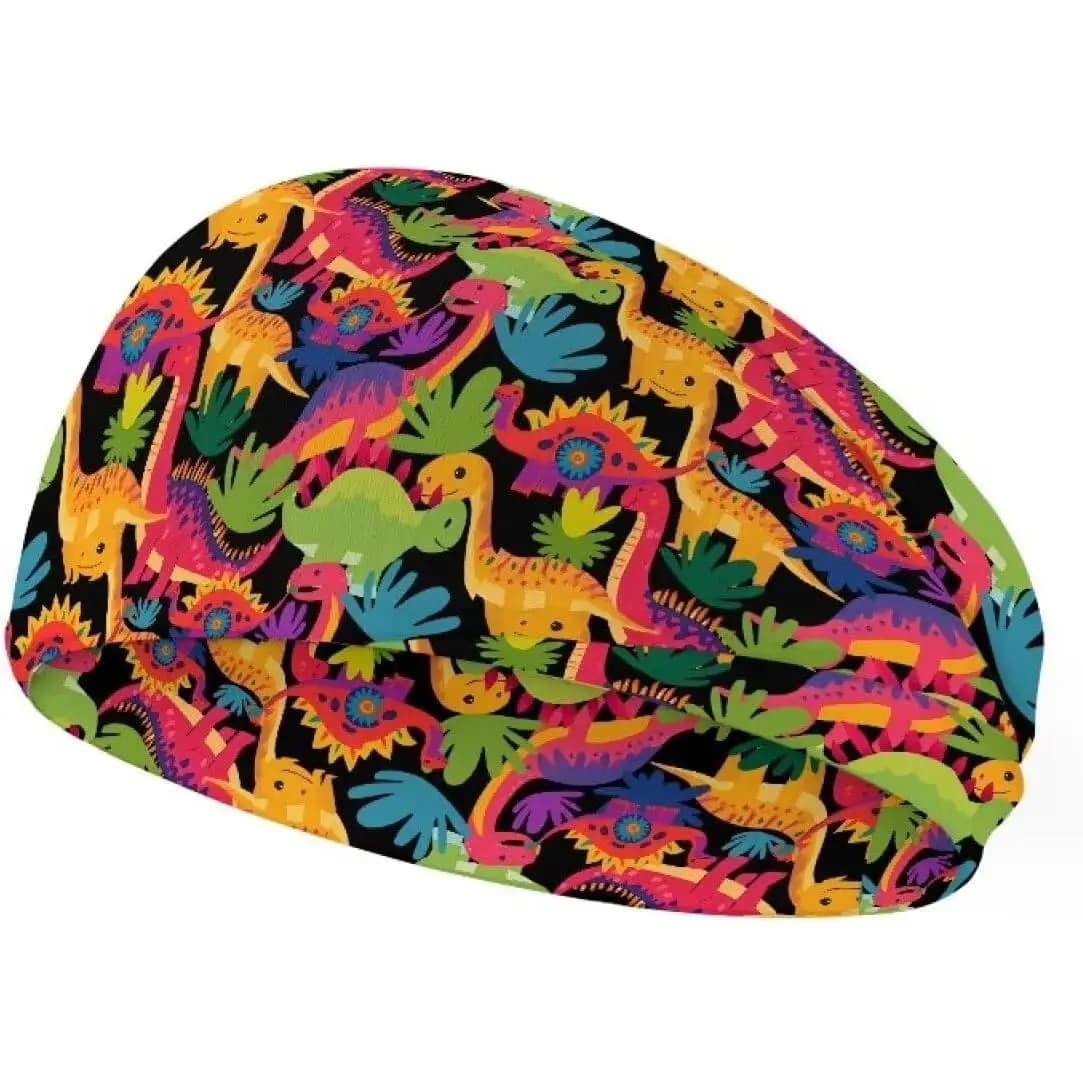 Colorful Swimwear with Dinosaur Print, Elastic and Waterproof for Kids and Adults, Funny Animated Cotton Bath Hat