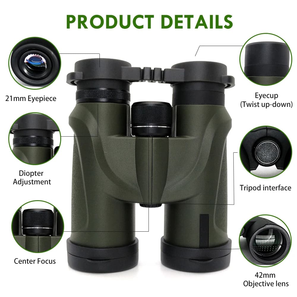 Binocolo di fascia alta a lungo raggio per campeggio e caccia, binocolo HD, telescopio per scoverare