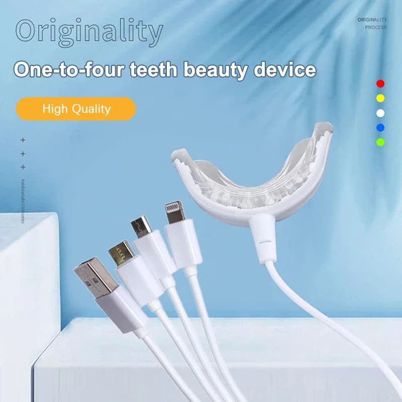 1PCS 4in1 Tooth Whitening 16 Timed Lights Smart Led USB Portable Rechargeable Light Blue Hygiene Oral Candles Tooth Whitening