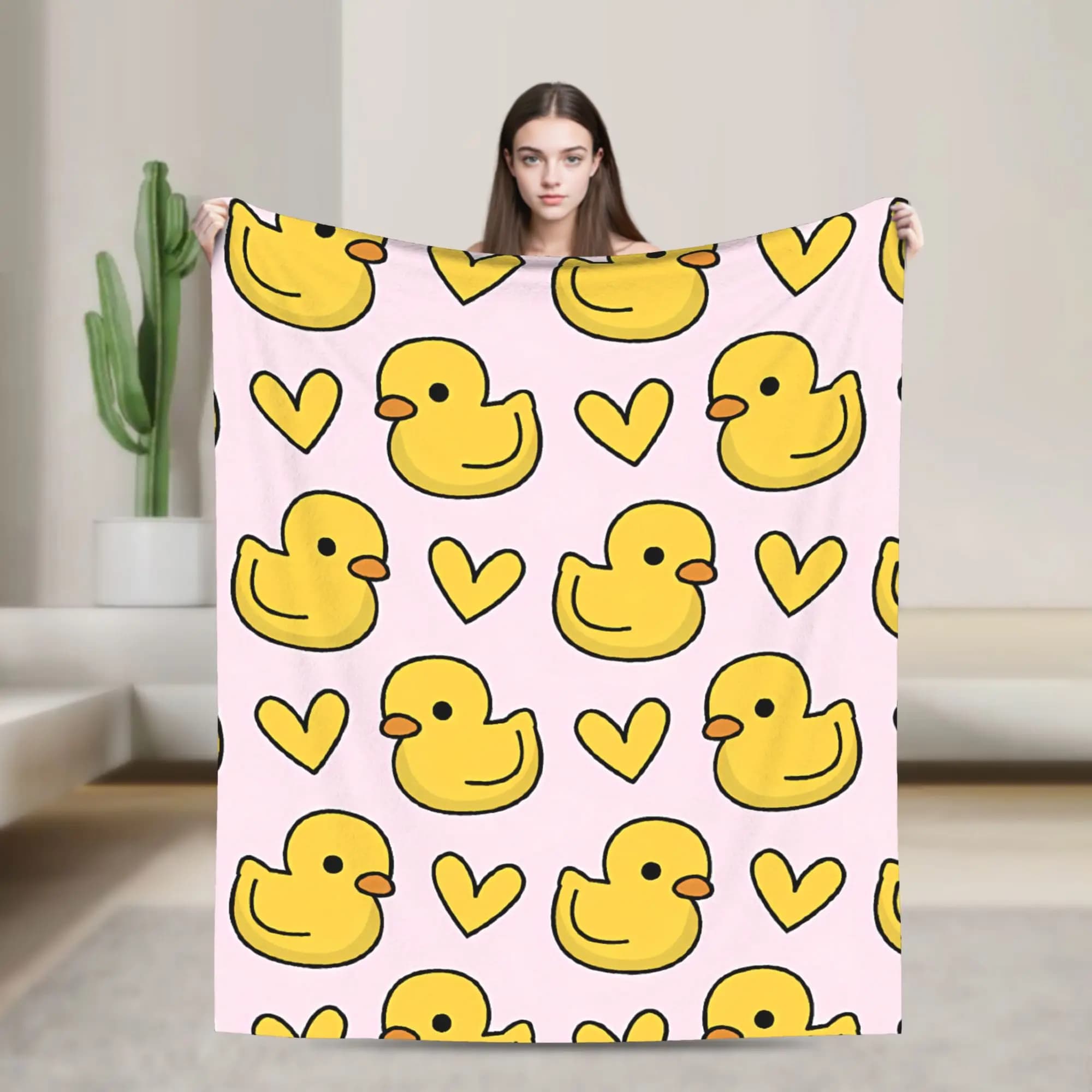 Yellow Duck Super Soft Blanket Kids Adult Plush Throw Blanket Fluffy Couch Bed Flannel Bedspread Sofa Bed Cover