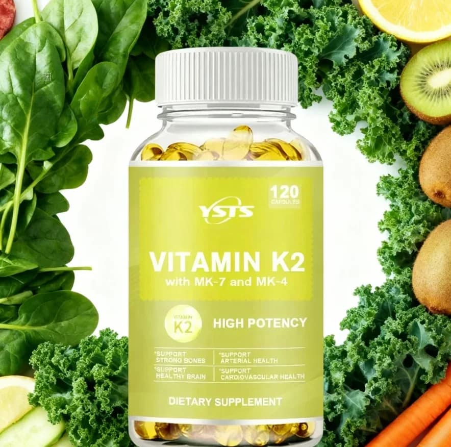 The vitamin K capsule contains both bone metabolism and calcium Mk4 and Mk7 help vitamin K2 heart and cardiovascular