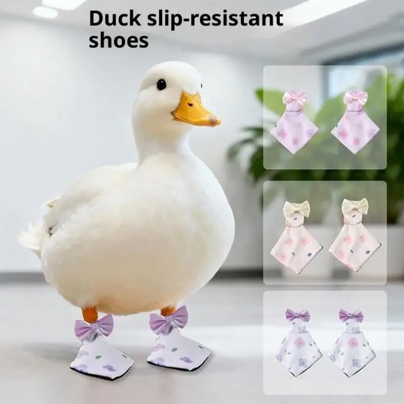 1 paio di scarpe da anatra per animali domestici, set di calzature protettive con suole, stivali da pollame per cani, polli, oca, cuccioli
