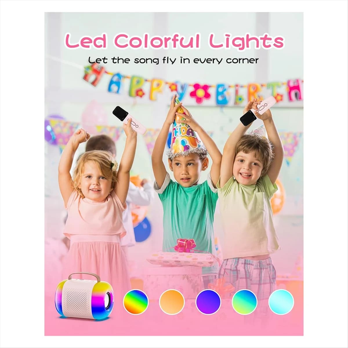 Mini macchina per karaoke con altoparlante Bluetooth per bambini e adulti, altoparlante Bluetooth portatile