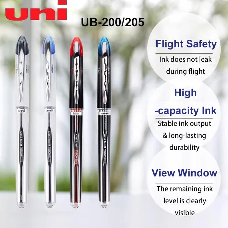 Uniball VISION ELITE Flight Safe Pen Uni Anti-perdite 0,5/0,8 Scrittura liscia Penne a inchiostro gel roller per viaggi d'affari Ufficio Studio