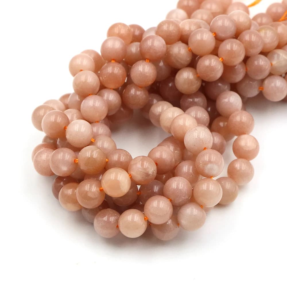 4 6 8 10mm Orange Moonstone Beads Natural Stone Healing Crystal Round Loose Spacer Bead For Jewelry Making DIY Bracelet Necklace