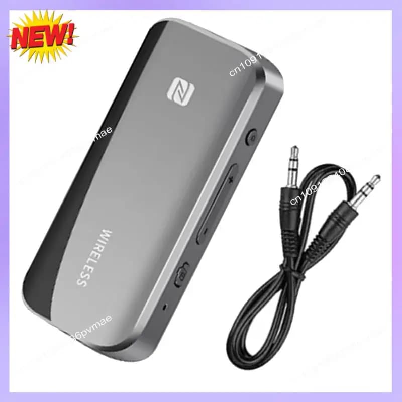 T24C Bluetooth 5.0 Aux Adattatore Dongle Wireless NFC TF Card Jack da 3,5 mm per TV PC Altoparlante Kit per auto Ricevitore audio Trasmettitore
