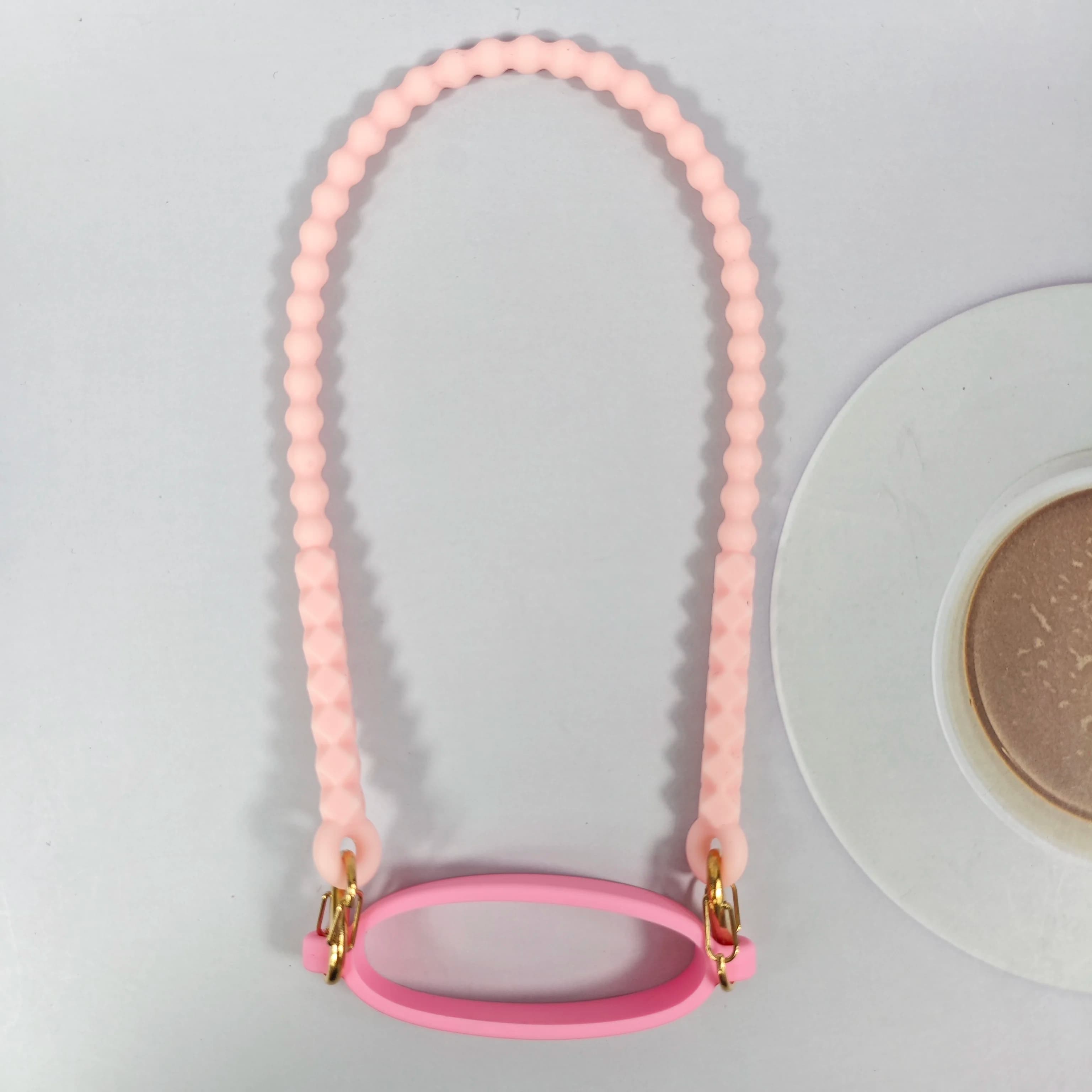 Solid-Color Round Bead Chain Portable Silicone Hand-Held Handle Rope Accessory