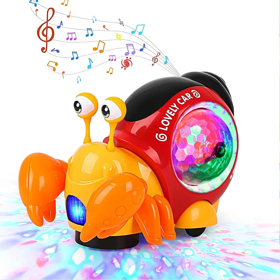 Luminous Snail Toy,Baby Electric Snail Toy, 2025 New Crawling Snail Toys,Musical Crawling Toys,Moving Interactive Sensory Toy