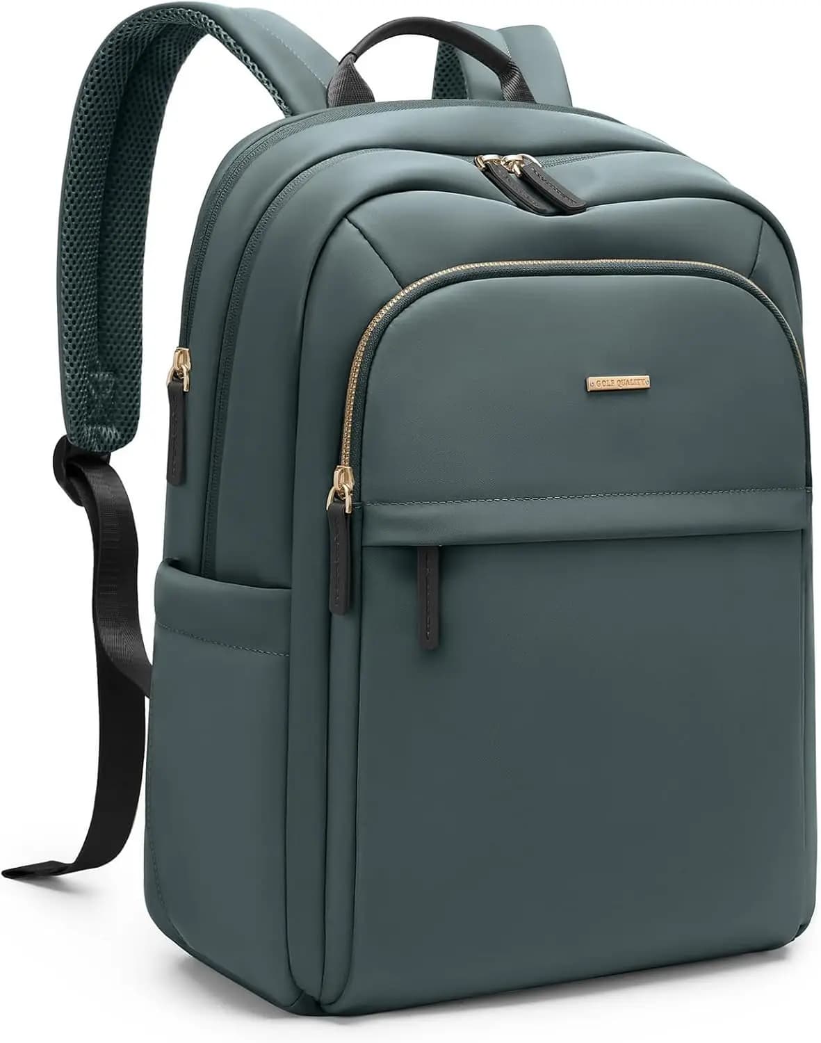 Women's travel backpack, 16 inch dark green laptop bag, hand luggage for excursions, work and weekend