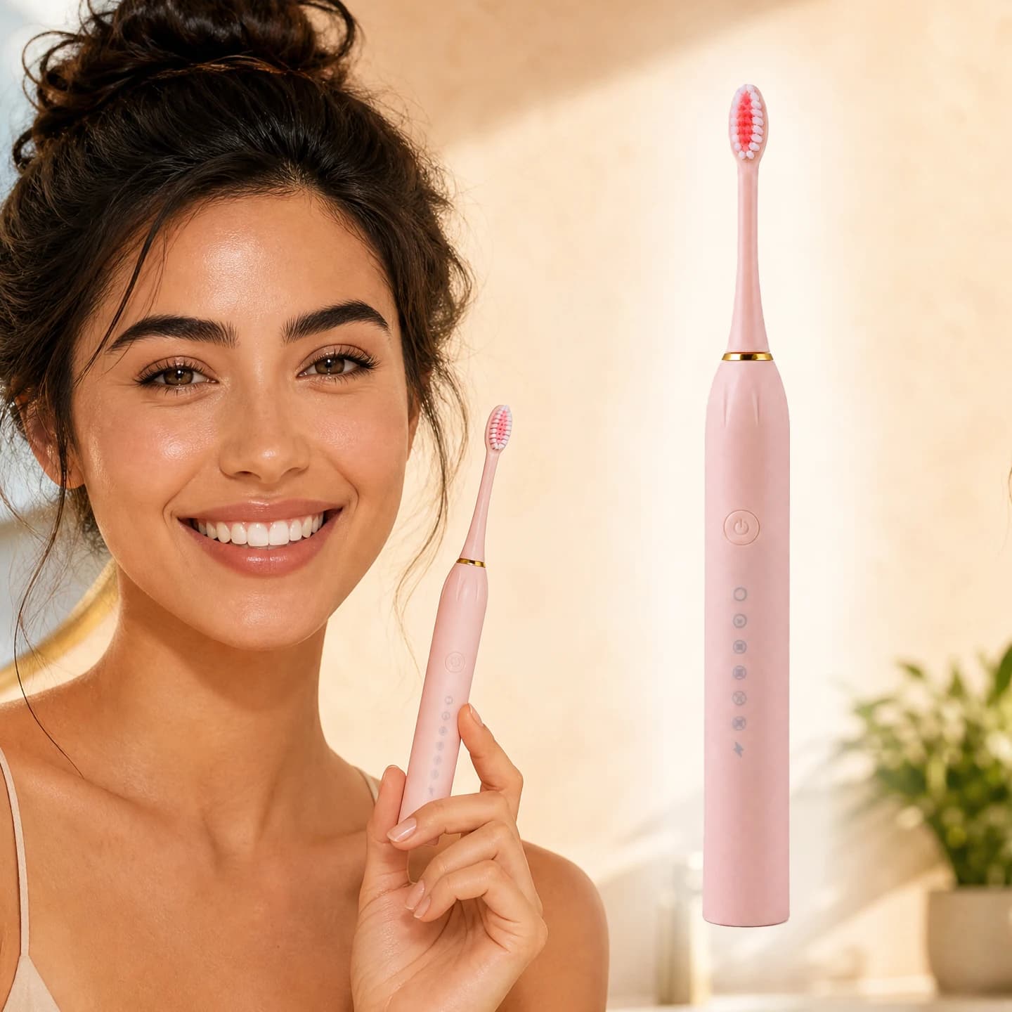 OMUONE Electric Ultrasonic Toothbrush 6 Speed Mode 4 Toothbrush Heads Home Soft Hair USB Charging Waterproof Adult Tooth Cleaner