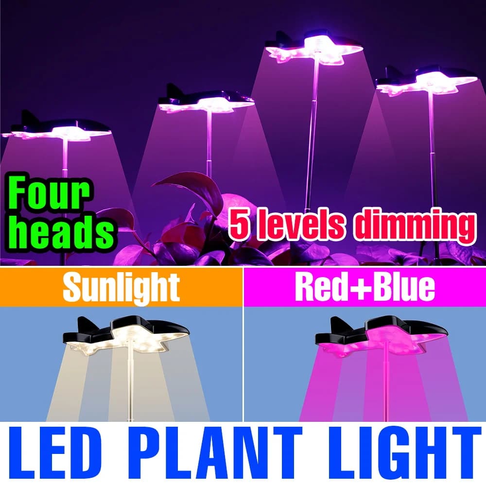 Lampada LED per Coltivazione a Spettro Completo, Illuminazione per Piante da Interno 5V, per Semenzali, Piante Succulente, Cactus e Fiori in Vaso