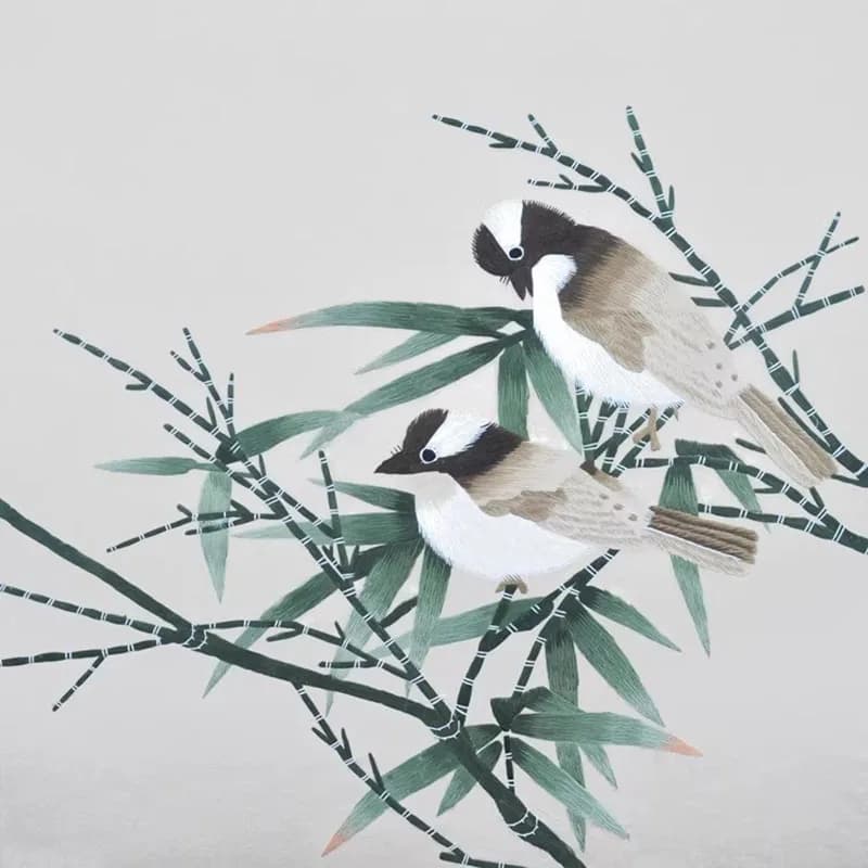 Chinese Suzhou Embroidery Kit Flower Birds Series Running Stitch DIY Sewing Craft with Pre-Printed Pattern