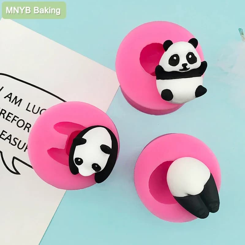 Stampo in silicone morbido simpatico panda ghiaccio cioccolato fondente forma strumento per decorare torte biscotto ornamenti per bambini plug-in regalo fai da te