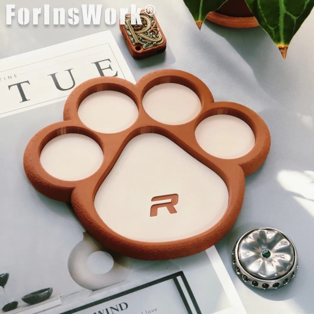Simpatico vassoio portaoggetti con zampa di gatto stampato in 3D - Organizer EDC per accessori da scrivania con piccole viti da banco