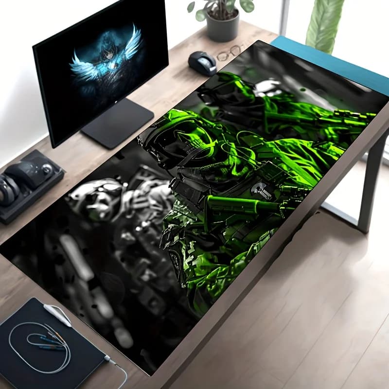Tappetino per mouse tattico XXL delle forze speciali, 1 pezzo, tappetino da scrivania in stile militare, base in gomma antiscivolo, configurazione da gioco
