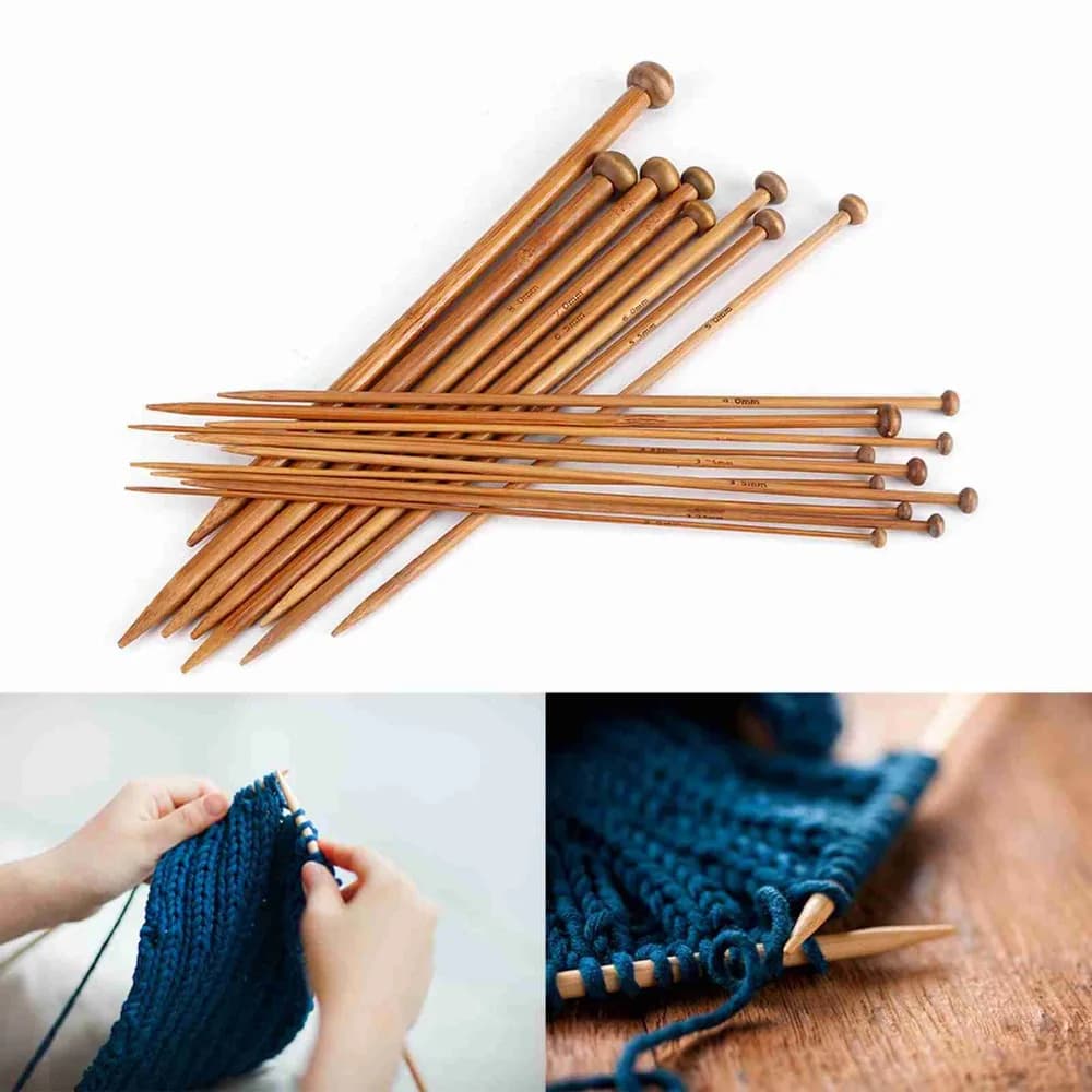 Set di 36 Ferri da Maglia a Punta Singola in Carbonio, 18 Misure da 2mm a 10mm, Lunghezza 9 Pollici, Accessori per Lavoro a Maglia