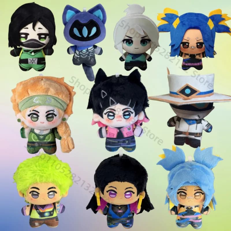 Nuovo Peluche del Gioco Valorant: Cypher, Clove, Adorabile Neon Iso, Skye, Reyna, Gekko, Viper, Sage, Jett, Omen, Yoru, Ciondolo Peluche 10cm, Regalo