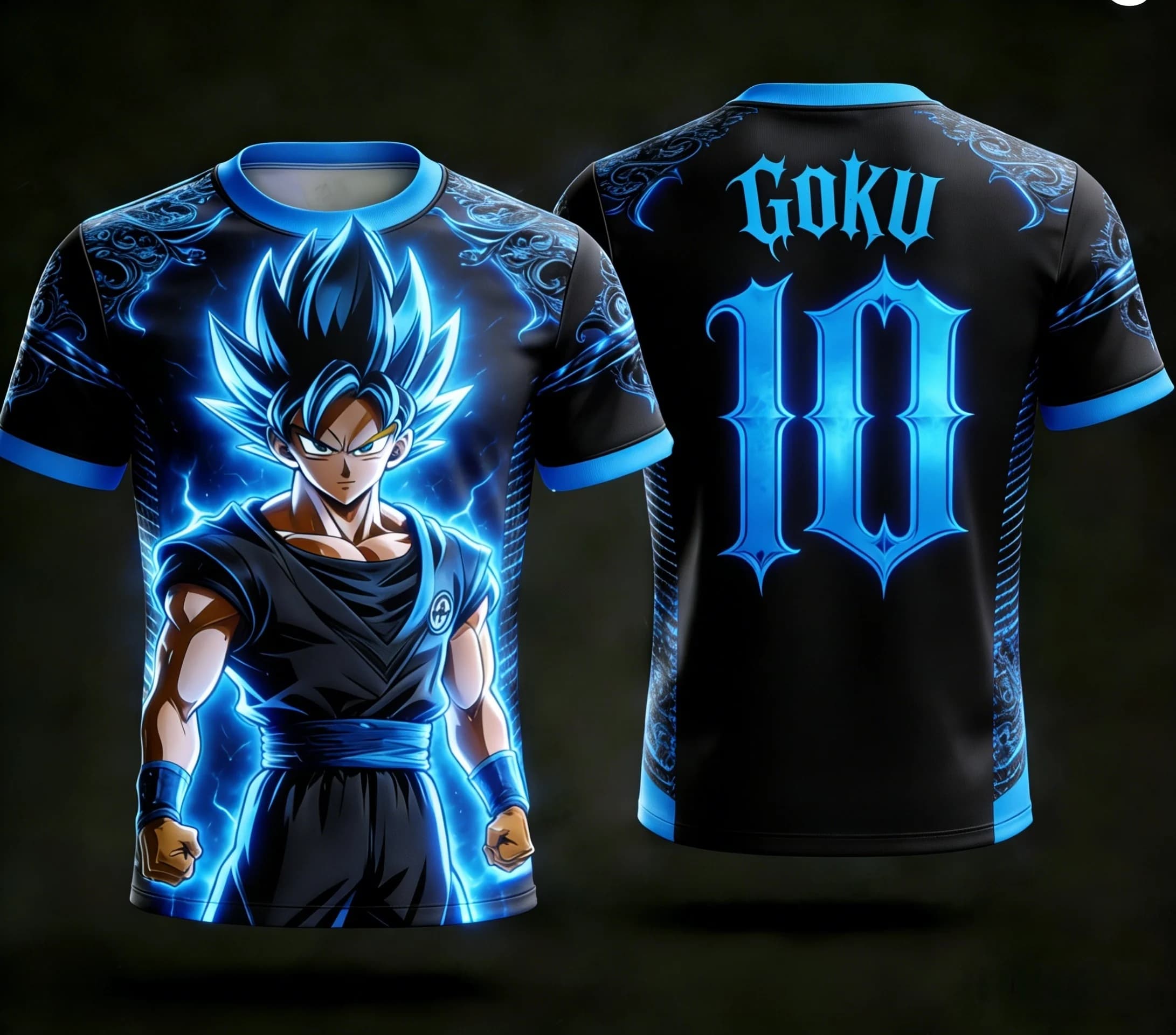 Maglia Ufficiale Dragon Ball 2026 con Stampa 3D AI Goku N.10 per Adulti e Bambini, Taglie S-6XL, 90cm-160cm, T-shirt Sportiva di Tendenza