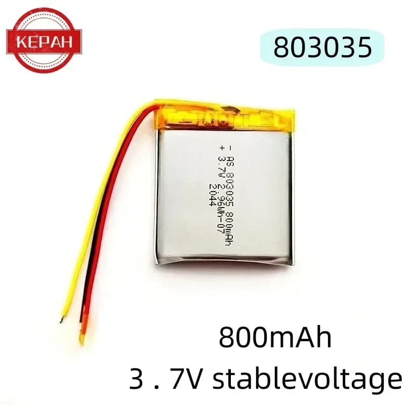 803035 Batteria ricaricabile Lipo ai polimeri di litio da 3,7 V 800 mAh per MP3 MP4 MP5 GPS telefono cellulare fotocamera auricolare Bluetooth altoparlante