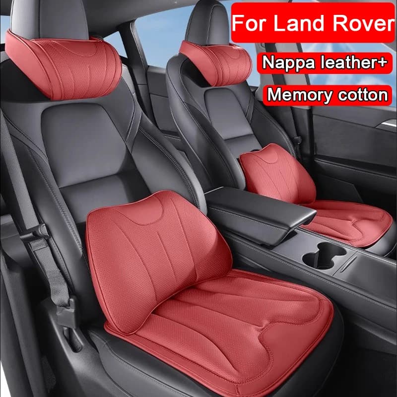Poggiatesta per auto Cuscini lombari Cuscino Supporto da viaggio in pelle Cuscino per il collo per Land Rover Discovery 3 4 5 Range Rover Evoque
