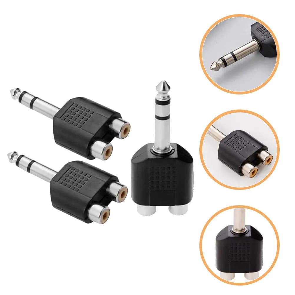 Adattatore Splitter Audio per Altoparlante Auto, Connettore per Auricolari da Portiera, Nero, 3 Pezzi
