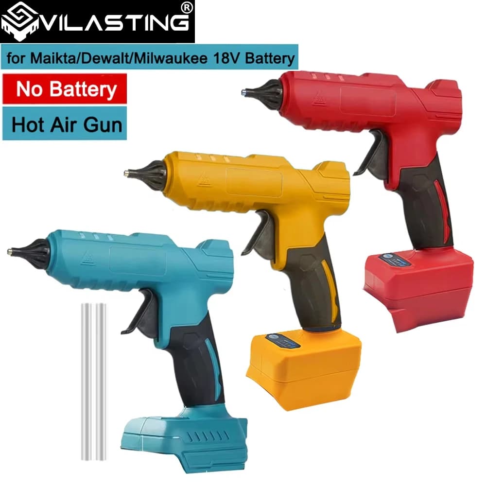 Pistola elettrica per colla a caldo pistola per colla elettrica senza fili colla Stick pistola ad aria per saldatura a caldo adatta batteria Makita/Dewalt/Milwaukee 18V