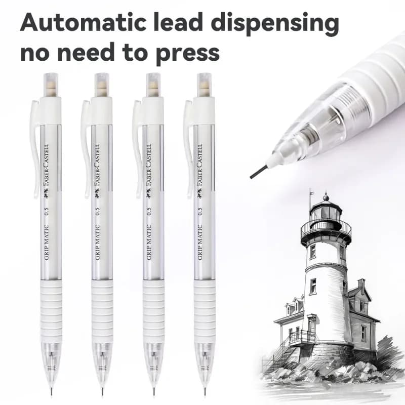 1/2/5 Pcs/Set Mechanical Pencil White Girls Cute Stationery Students School Supplies Hb/2b Refill Drafting Automatic Pen 0.5mm