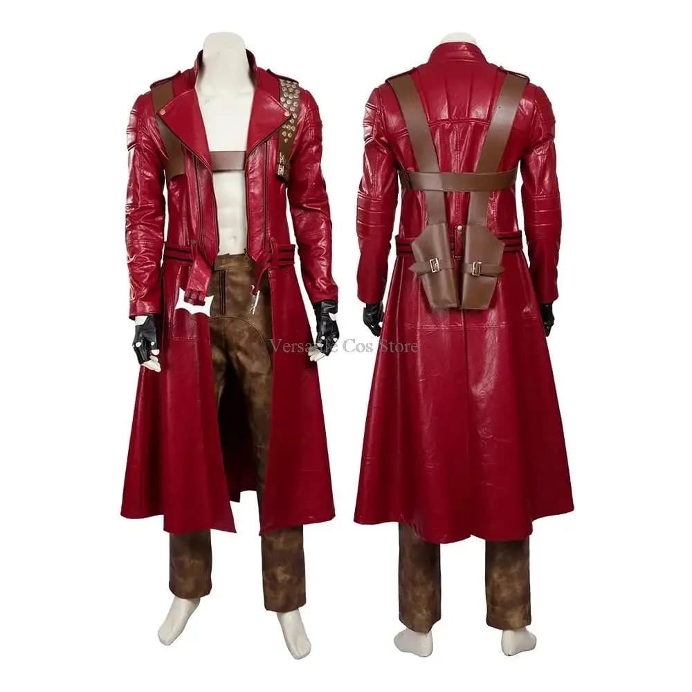 Costume da Cosplay Devil May Cry 3, Uniforme da Uomo Dante, Parrucca Rossa, Giacca Lunga, Set per Halloween e Carnevale