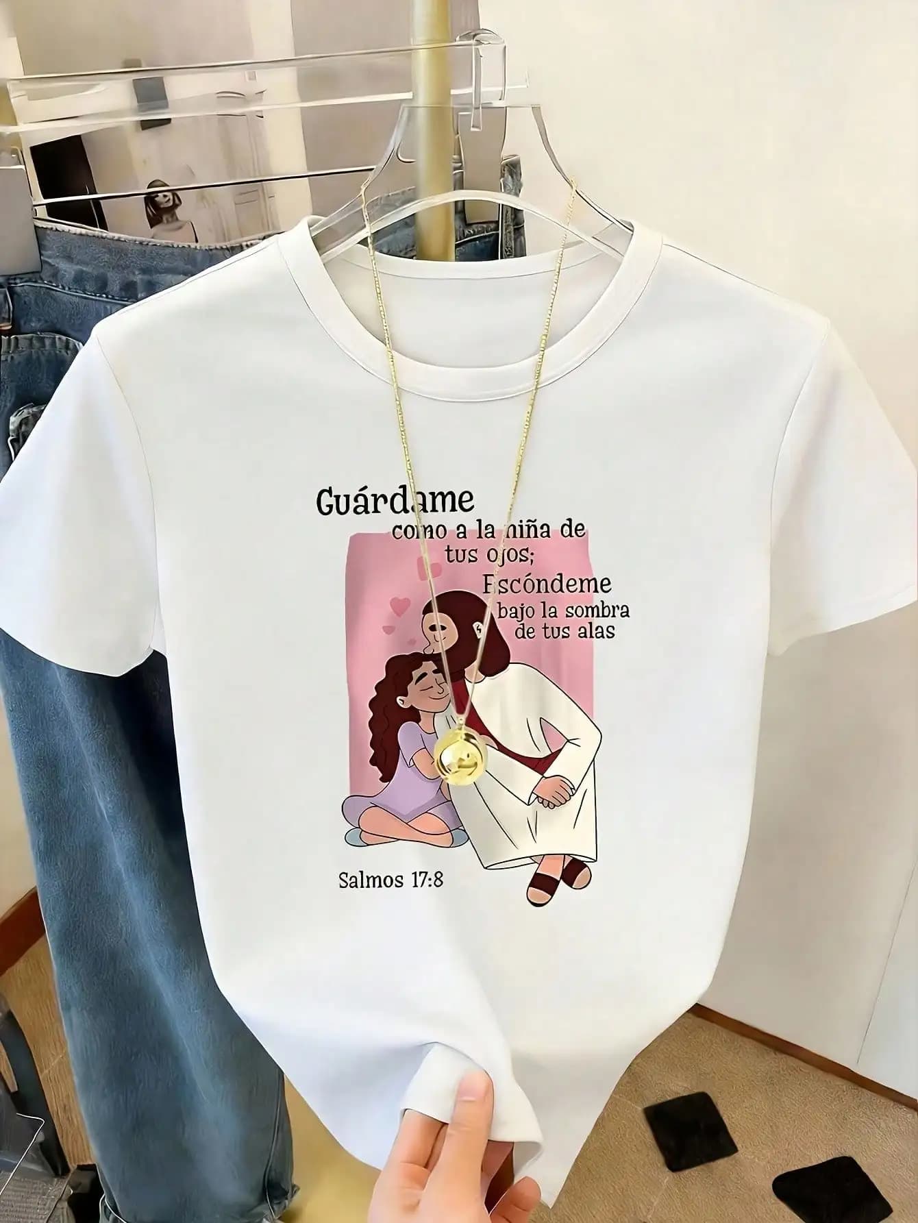 Women's S-XXL Friendly Little Print-Shirt - Soft Round Neck Short Sleeve Blouse-Compatible Top Non- Suitable Casual Casual Attire Layering, -