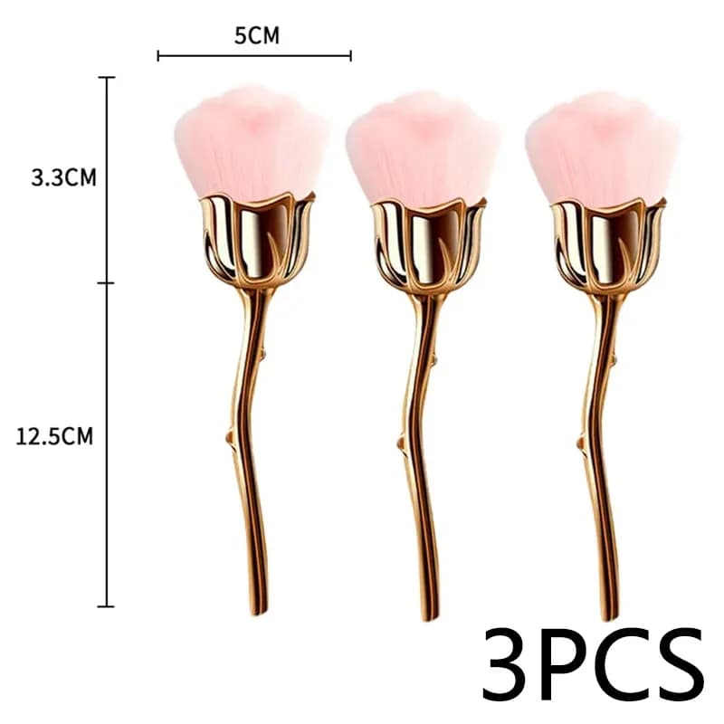 2/3 pennelli con setole morbide color rosa, pennello speciale per nail art, pennello per la pulizia della polvere delle unghie, pennello per la pulizia della colla per smalto e rimozione della polvere.