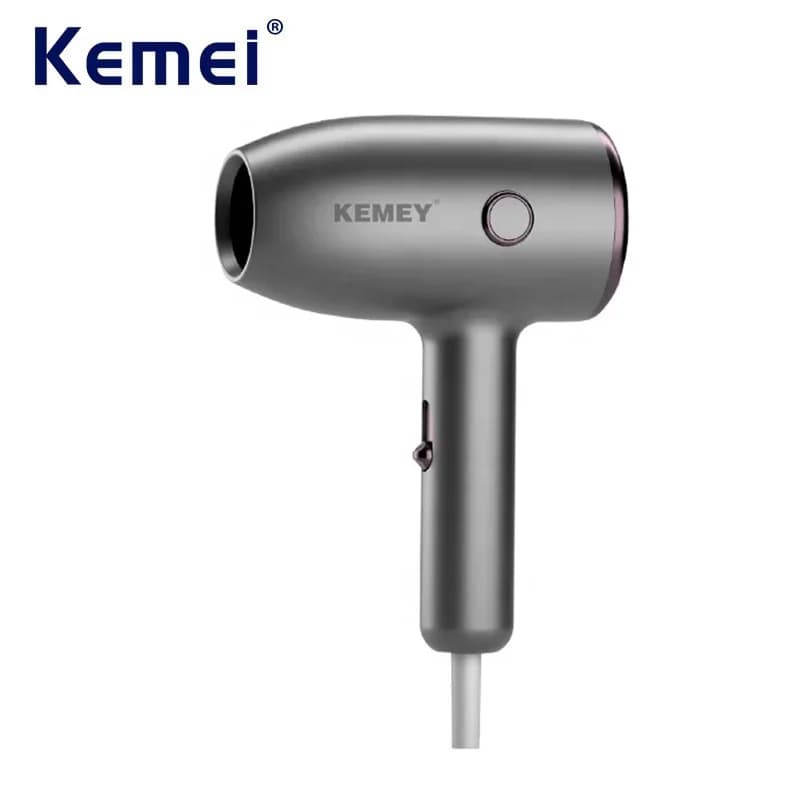 Kemei Asciugacapelli da viaggio professionale Design leggero Potente asciugatura rapida Asciugacapelli compatto Strumento per lo styling dei capelli Forma di martello