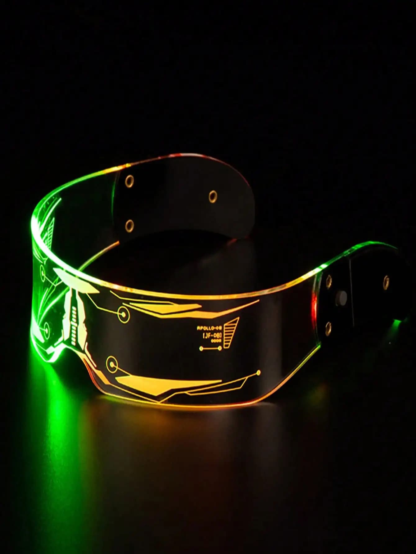 Future-tech bright glasses for parties, bars, music festivals, raves, ski-fis, Christmas.