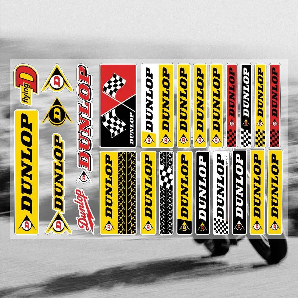 Adesivo per Moto Giapponese Dunlop, Adatto per Carrozzeria Moto, Adesivo Riflettente per Auto, Decalcomania per Casco