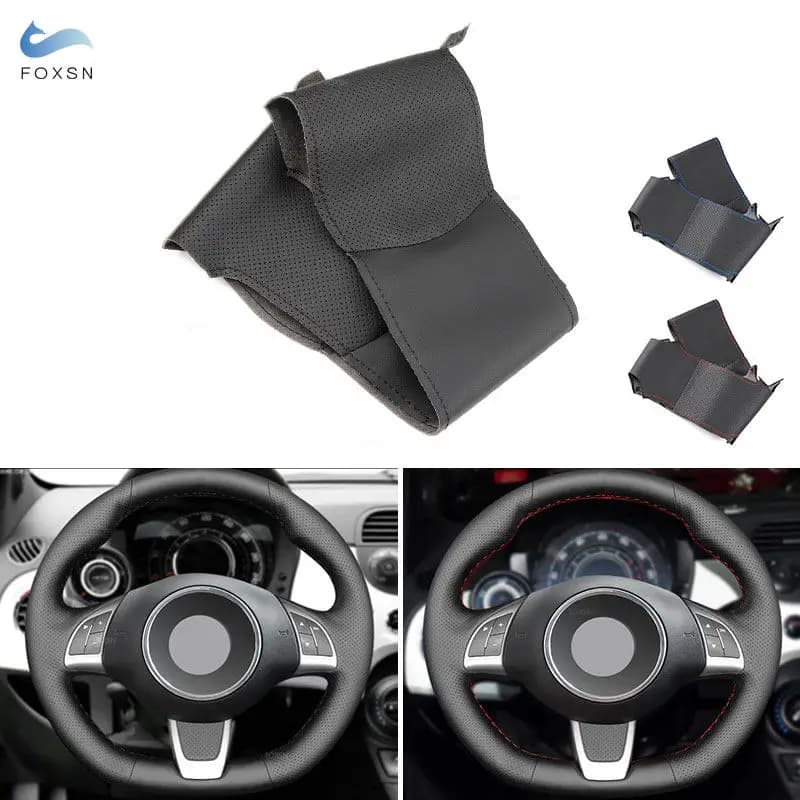 Per Fiat 500 500C (GQ/S) 2013-2015 Per Abarth 500 500C 595 595C 2009-2016 Coprivolante per auto Accessori interni in pelle