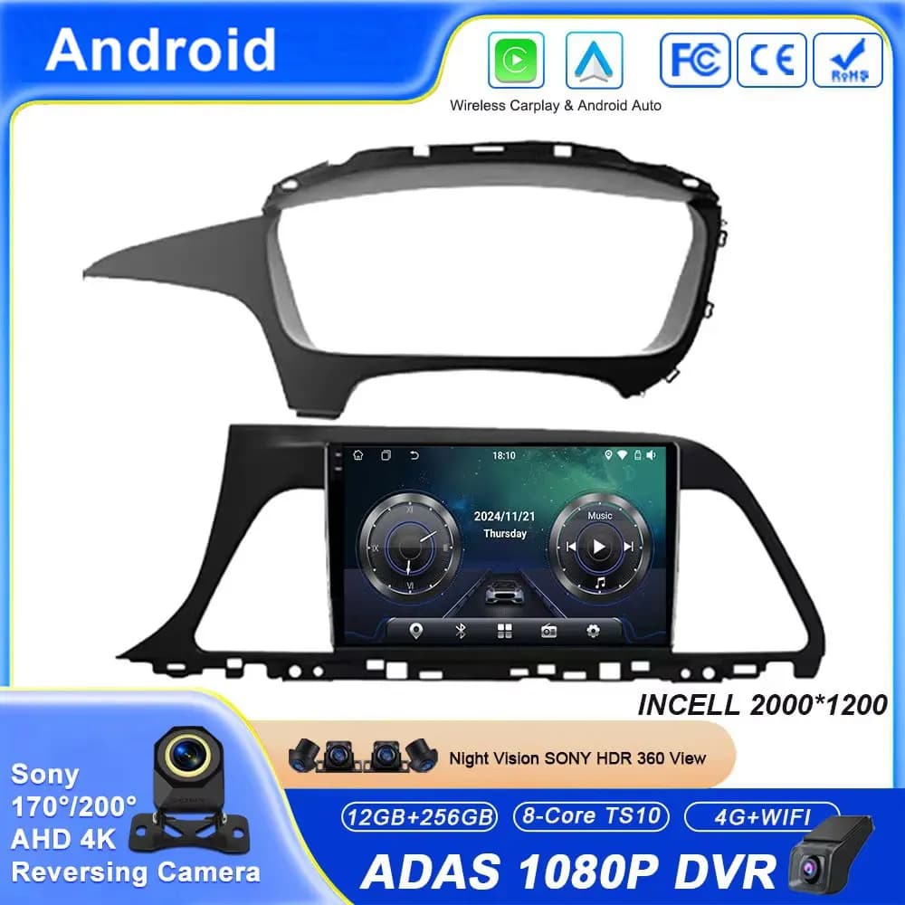 Multimedia Android For Hyundai Sonata 7 LF 2014-2017 Auto Radio Carplay GPS Screen Head Unit Stereo No 2din High Performance DVD