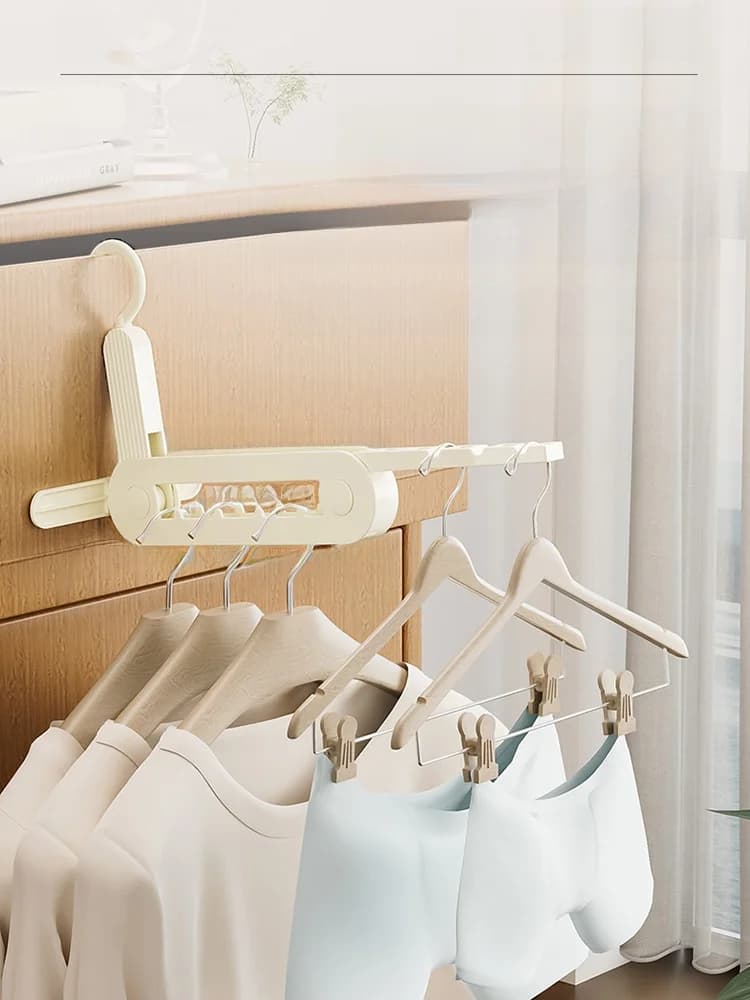 Stendibiancheria Portatile Pieghevole, Essenziale per Viaggi, Multifunzionale, Appendiabiti Retrattile in Stile Nordico, Materiale Plastico