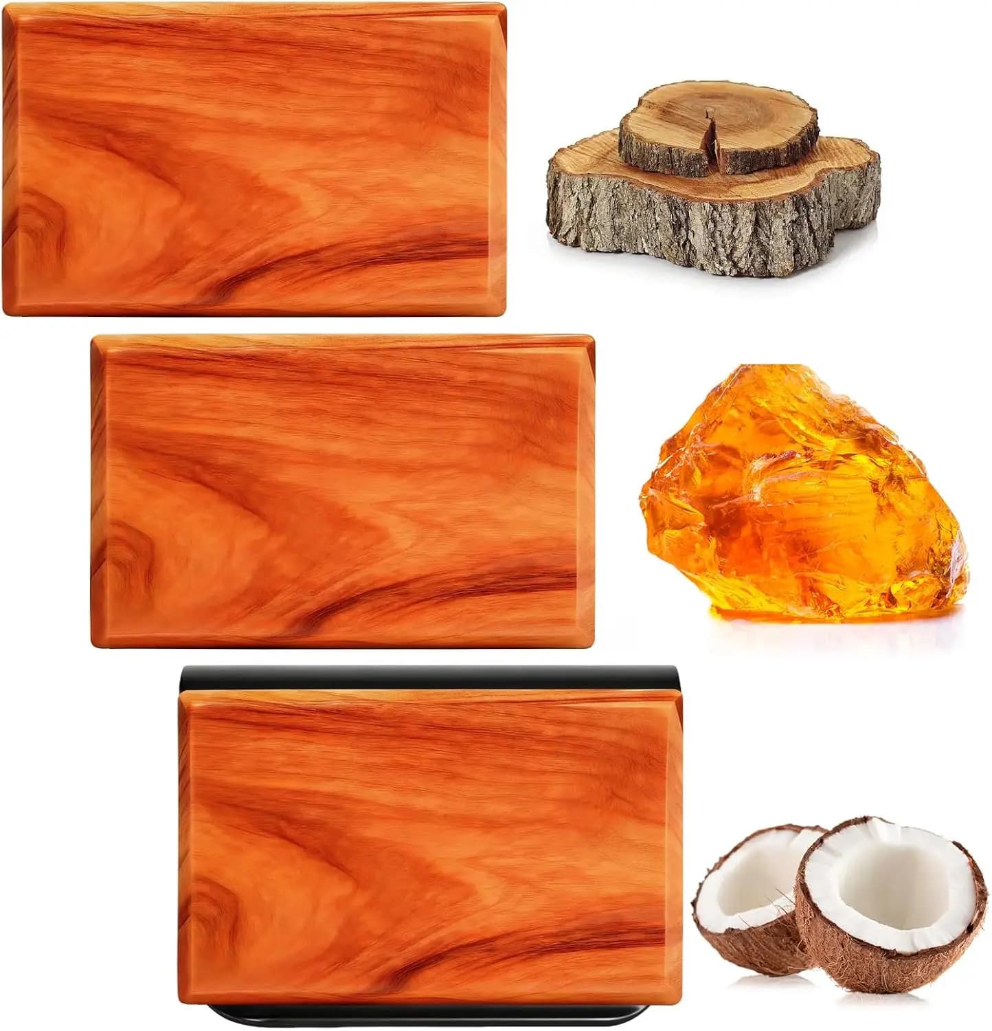 Reels for Deodorant Cars in Natural Wood - Teak Perfumes, Amber, Cabana with Magnetic Clip for Hardness