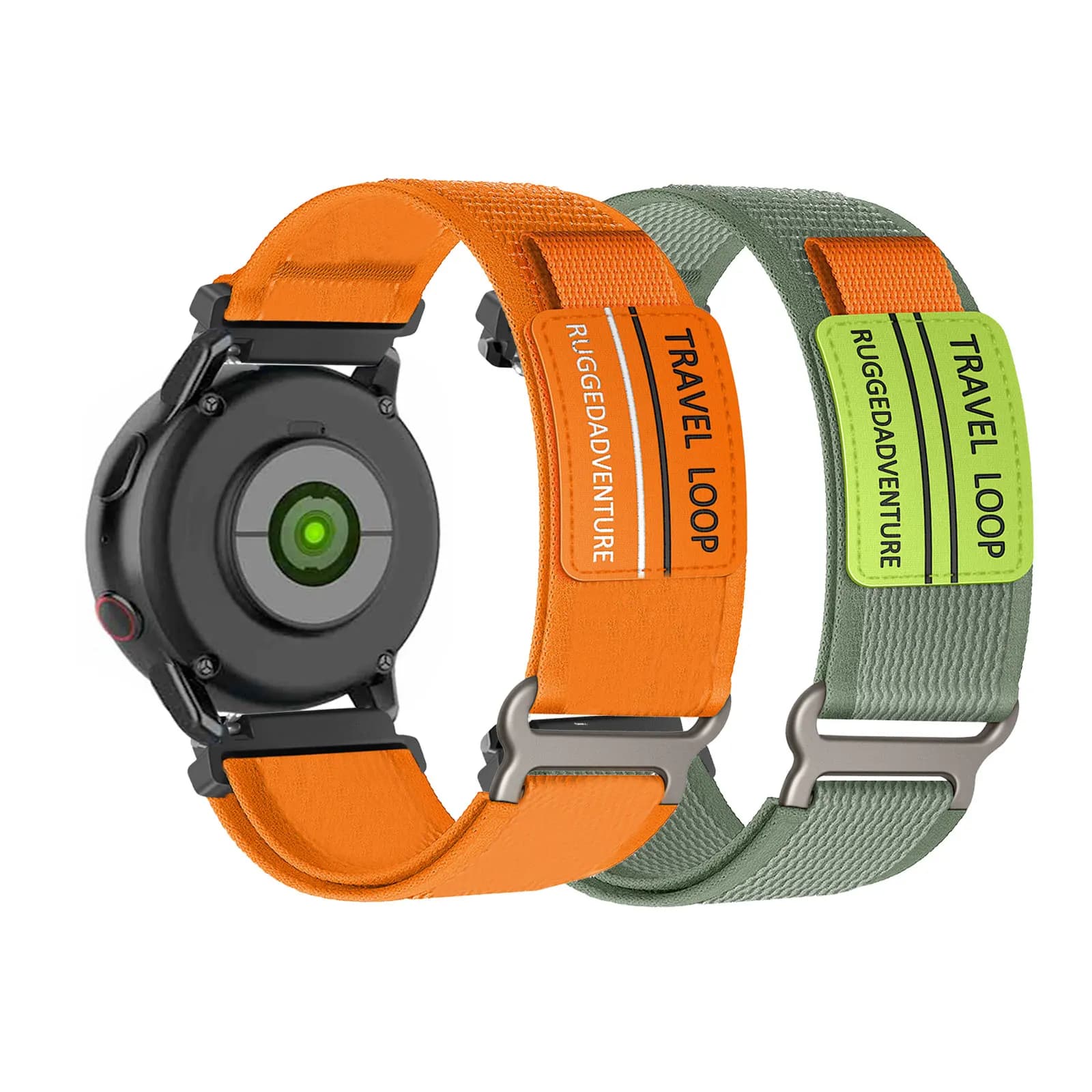 2 cinturini in nylon con velcro per Samsung Galaxy Watch 6 Classic (43mm/47mm), 4 Classic (42mm/46mm)