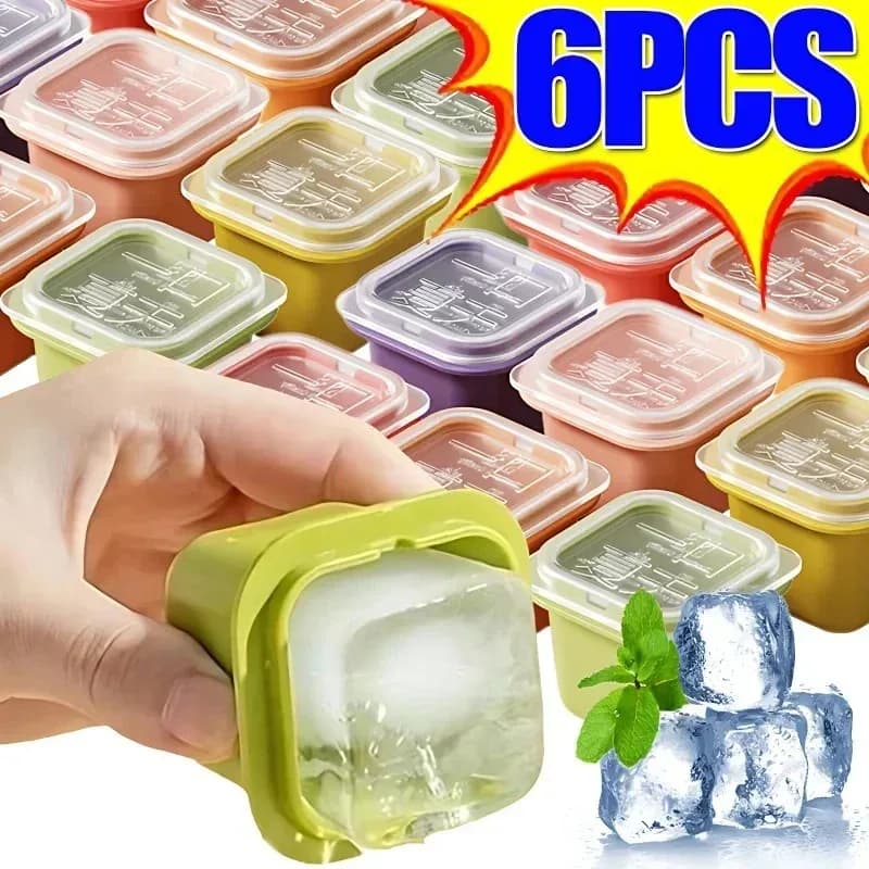 6-1pcs Creatori di cubetti di ghiaccio creativi Stampi per cubetti di ghiaccio quadrati Riutilizzabili Mini Stampo per cubetti di ghiaccio Bevanda di whisky Gadget per il congelamento Utensili da cucina