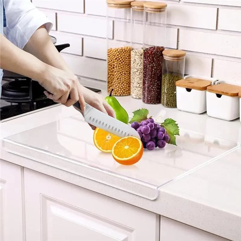 ABHI-Acrylic Clear For Cutting Board For Kitchen Countertop Perfect With Counter Lip- Ideal For Cutting Bread, Meat, Fruit Board