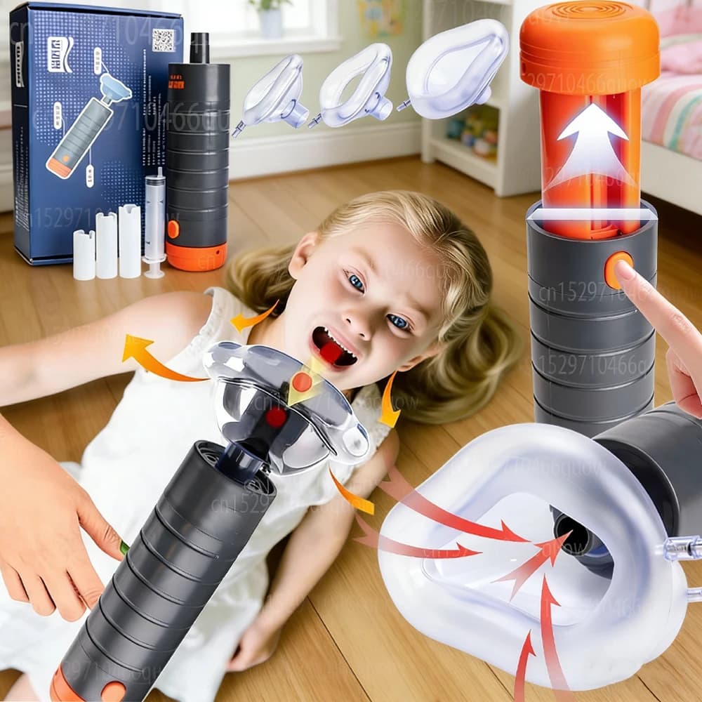 Dispositivo Anti-Soffocamento Portatile con Forte Aspirazione, Kit di Emergenza Domestico, Dispositivo di Primo Soccorso per Assistenza alle Vie Aeree, Dispositivo per Manovra di Heimlich