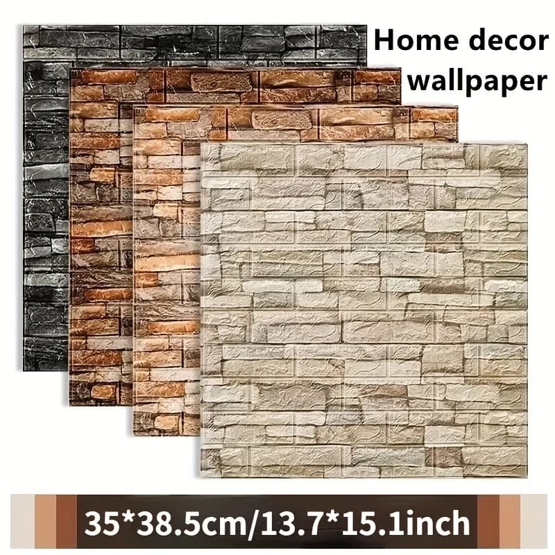 1-10 pz 35x38.5 cm / 13.78in x 15.16in FAI DA TE autoadesivi adesivi murali 3d per la camera da letto impermeabile decorazioni per la casa carta da parati in mattoni di schiuma