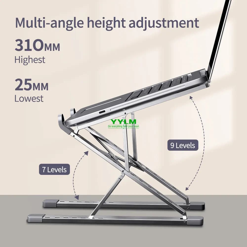 YYLM N8 Aluminum Laptop Support for MacBook Adjustable Laptop More Stabe Laptop Support Cooling Support Foldable notebook support