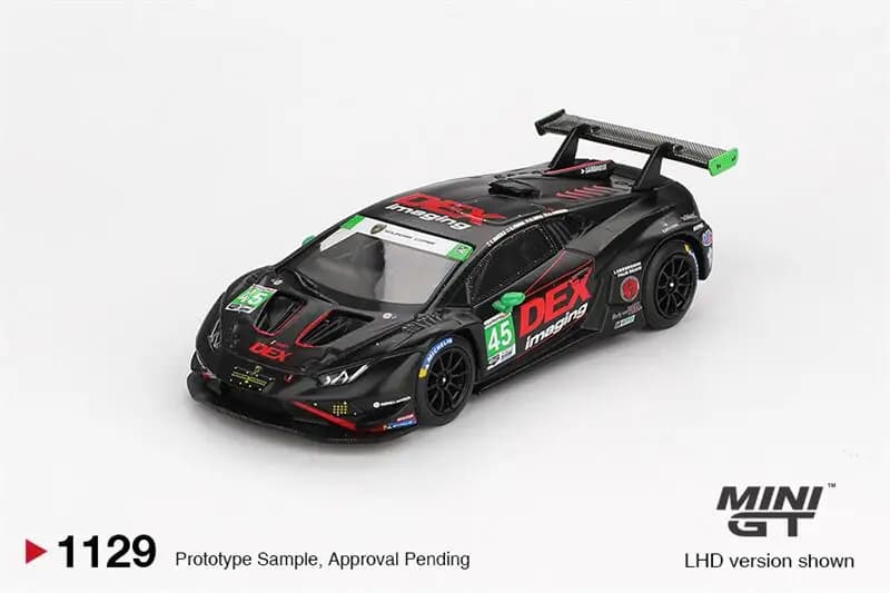 [Prevendita] MINI GT 1:64 Huracán GT3 EVO2 Race No.45 DEX Imaging 2024 IMSA Daytona 24 ore # 1129 Modellino di auto pressofuso