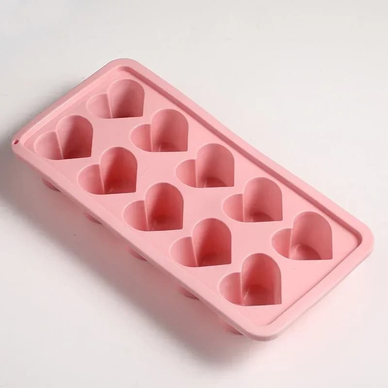 Stampo per blocchi di ghiaccio a forma di cuore a 10 fori Stampo per ghiaccioli estivi Vassoi in silicone Budino Caramelle Stampo per gelato Forniture per frigorifero