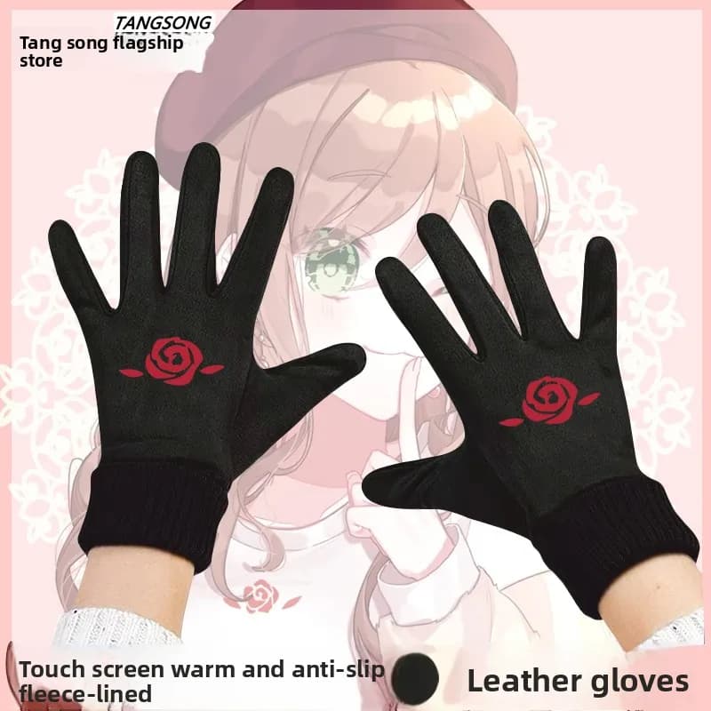 Roselia touchscreen winter gloves, casual men's cycling gloves lined with fleece, polyurethane gloves with elastic fiber suitable for young people