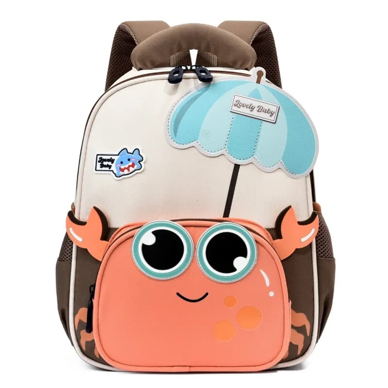 Zaino a Forma di Granchio per Bambini 3-6 Anni, Borsa per Scuola Materna, Leggero e Carino Zainetto per Bambini e Bambine, Zaino Kawaii